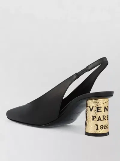 Givenchy Slingback Sandals Open Back Square Toe Heel In Black