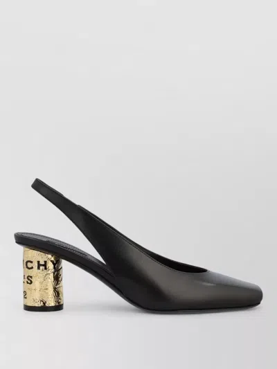 Givenchy Slingback Sandals Open Back Square Toe Heel In Black