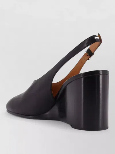 Maison Margiela Womens Black Tabi Leather Slingback Wedges Eur 36 / 3 Uk