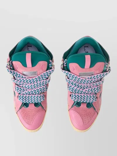 Lanvin Curb Sneakers Cut Out Design Pull Tab In Pink