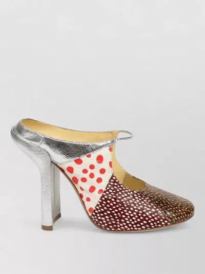 Dries Van Noten Pumps Polka Dot Mixed Textures Patchwork In Multi