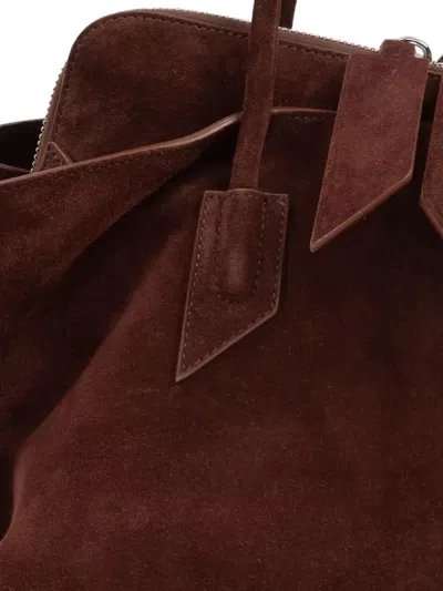 Attico Rectangular Suede Finish Double Handles Shoulder Bag
