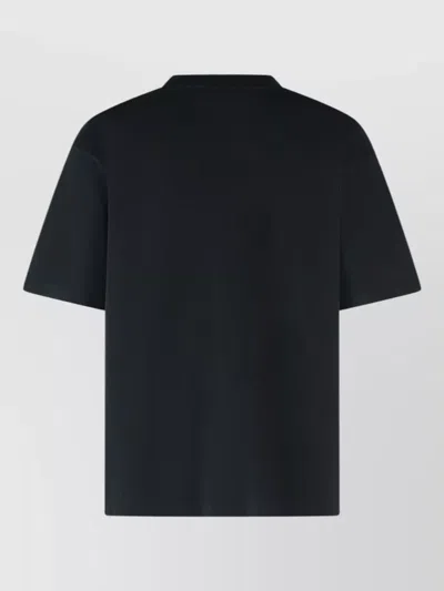 Drôle De Monsieur Black Classic Nfpm T-shirt With Logo Print In Cotton Blend Man In Black