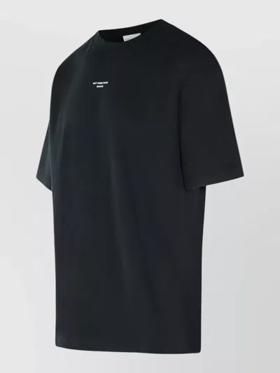 Drôle De Monsieur Black Classic Nfpm T-shirt With Logo Print In Cotton Blend Man In Black