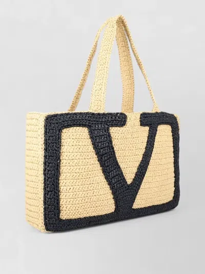 Valentino Garavani  Garavani Viva Superstar Large Raffia Shopping Bag Woman Natural Uni In Neutral