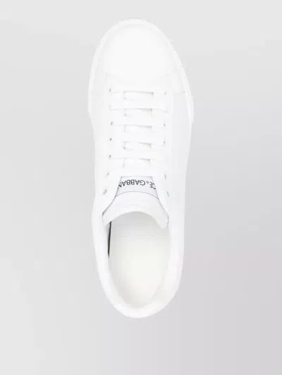 Dolce & Gabbana Portofino Light White Sneakers With Logo Patch On The Tongue And Tonal Logo Lettering On The Heel In In White