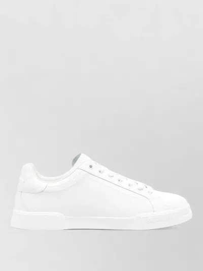Dolce & Gabbana Portofino Light White Sneakers With Logo Patch On The Tongue And Tonal Logo Lettering On The Heel In In White