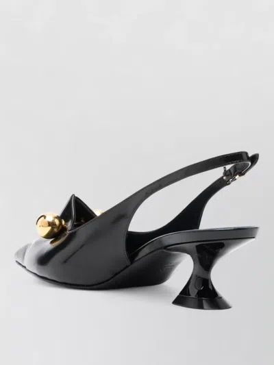 Lanvin Slingback Pumps Pointed Toe Curved Heel In Black