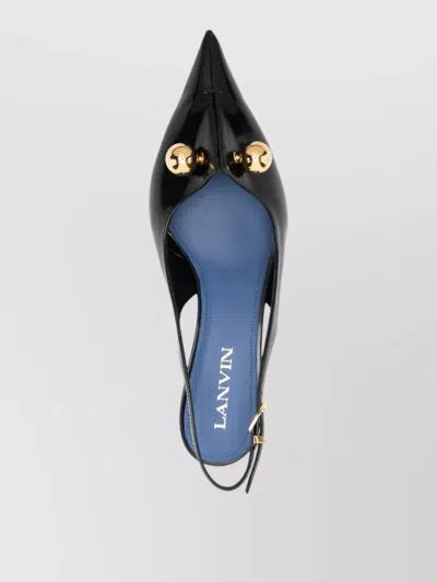 Lanvin Slingback Pumps Pointed Toe Curved Heel In Black