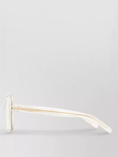Saint Laurent Rectangular Sunglasses Transparent Frame Clear Lenses In Gold