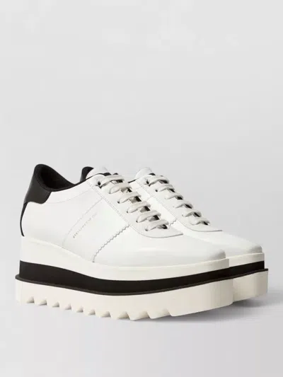 Stella Mccartney Women White Lace Up Sneakers, 7.5 Luxury Sneakers For Women Darveys In Multi