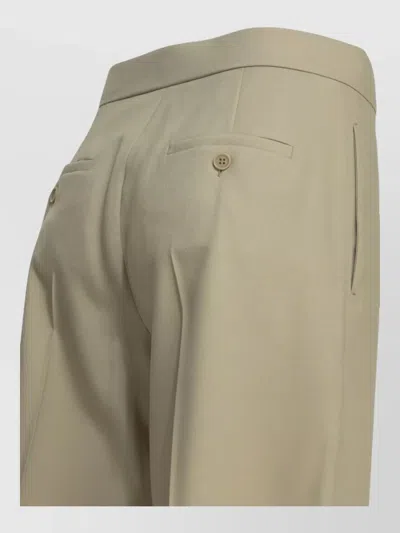 Max Mara Wool Tailored Shorts Pleats Buttoned Back Pockets In Multi