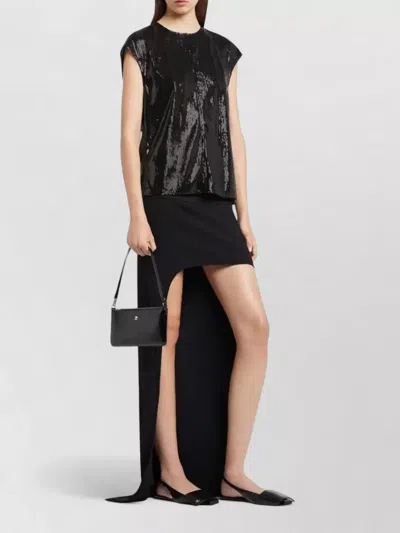 Courrèges Rectangular Naplack Pouch Adjustable Strap In Black