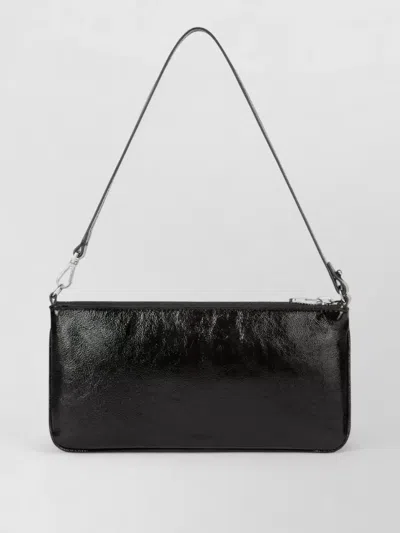 Courrèges Rectangular Naplack Pouch Adjustable Strap In Black