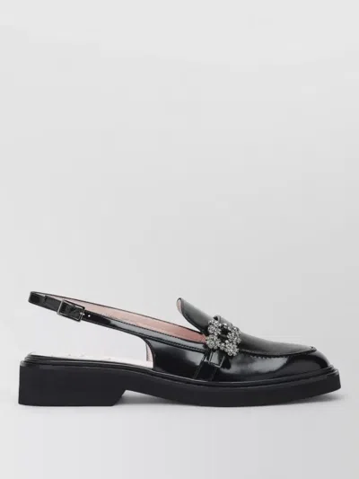 Roger Vivier Loafers Low Heel Glossy Slingback Embellished In Black