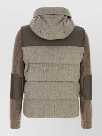 Moorer Cappuccino Wool Bensa Down Jacket In Multi