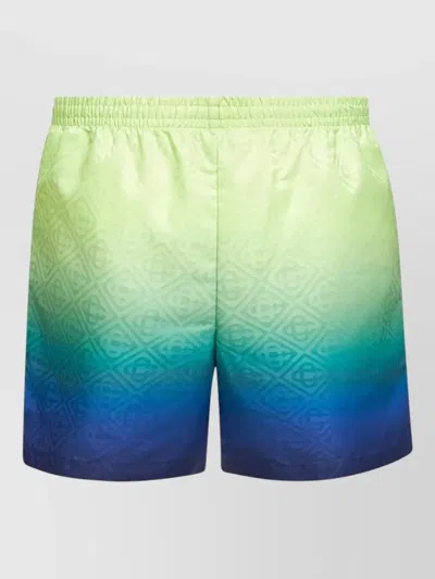 Casablanca Gradient Monogram Pattern Shorts With Sophisticated Waistband For Men