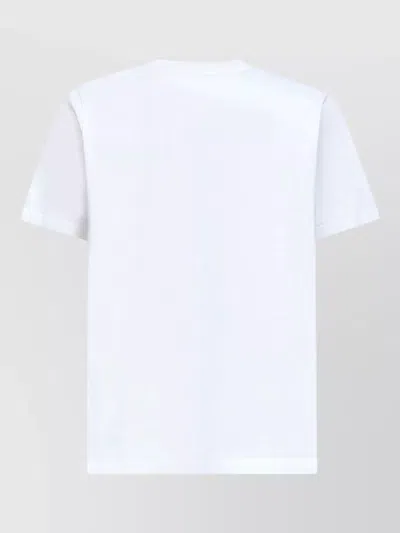 Casablanca Graphic Print Organic Cotton T-shirt With Ribbed Neckline In White