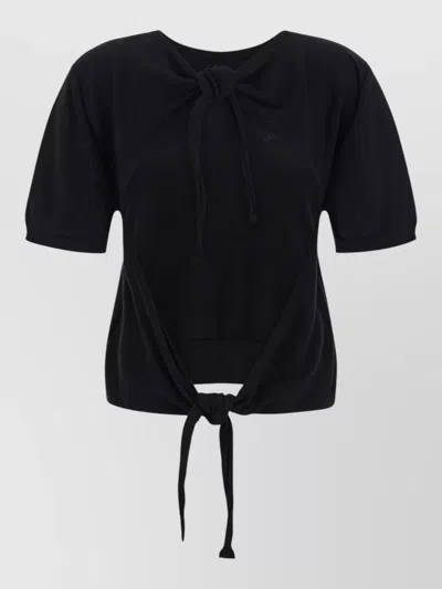 Ganni Black Bare Back Sweater In Black