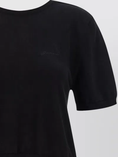 Ganni Black Bare Back Sweater In Black