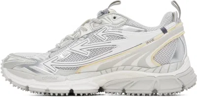 Off-white Grey Contemporary Mesh Upper Sneakers In Multi