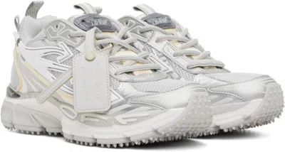 Off-white Grey Contemporary Mesh Upper Sneakers In Multi