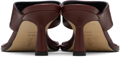 Aeyde Neutrals Refined Flared Heel Thong Sandals In Burgundy