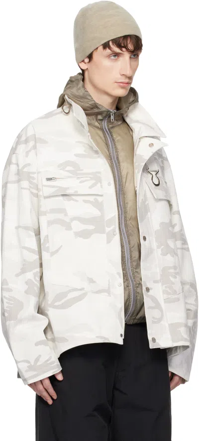 Fffpostalservice Ssense Exclusive Off-white Ff Bunker Jacket In White