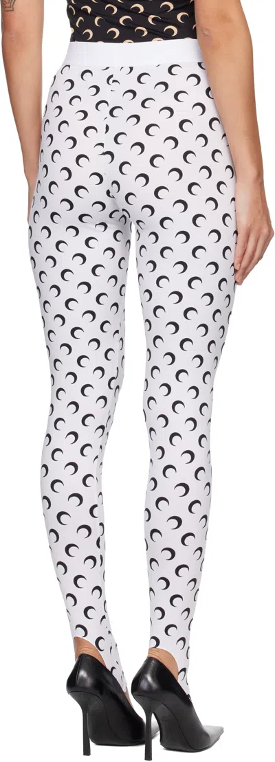 Marine Serre Crescent Moon Lycra Leggings With All-over Logo In White