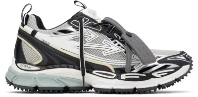 Off-white Ow Be Right Back Grey Low Top Sneakers With Zip-tie Detail In Mesh And Leather Man In White