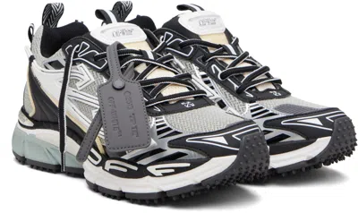 Off-white Ow Be Right Back Grey Low Top Sneakers With Zip-tie Detail In Mesh And Leather Man In White