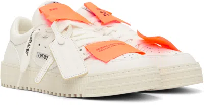 Off-white Low-top Off-court Sneakers With Zip-tie Detail In Neutral