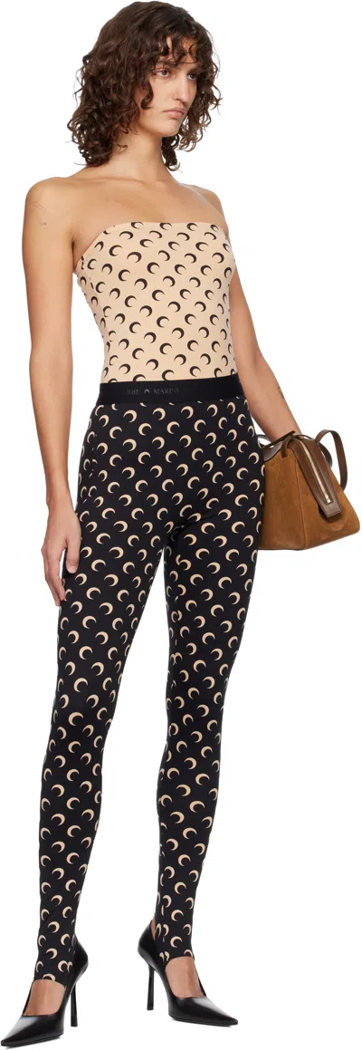 Marine Serre Beige Recycled Moon Jersey Second Skin Tube Top In Multi