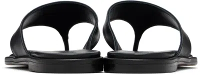 Aeyde Minimalist Wide Strap Toe Post Sandals In Black