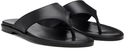 Aeyde Minimalist Wide Strap Toe Post Sandals In Black