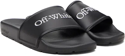 Off-white Bookish Open Toe Slip-on Slides In Black