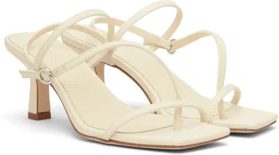 Aeyde Off-white Elise Leather Toe-post Heeled Sandals In White