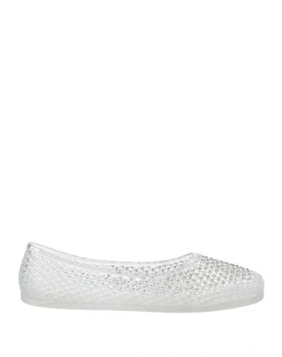 Ancient Greek Sandals Mesh Ballerina Flats Transparent Rubber Design In Gray