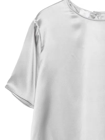 Eleventy Silk Blouse In Gray