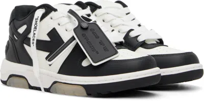 Off-white Low-top Sneakers With Iconic Branding And Rubber Sole In Black
