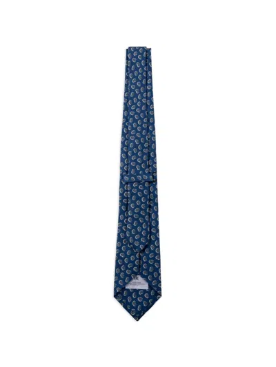 Etro Paisley-pattern Silk Tie In Blue