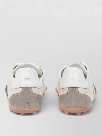 Maison Margiela Sneakers Sprinters In Suede And Leather With Vintage Finish In Neutral