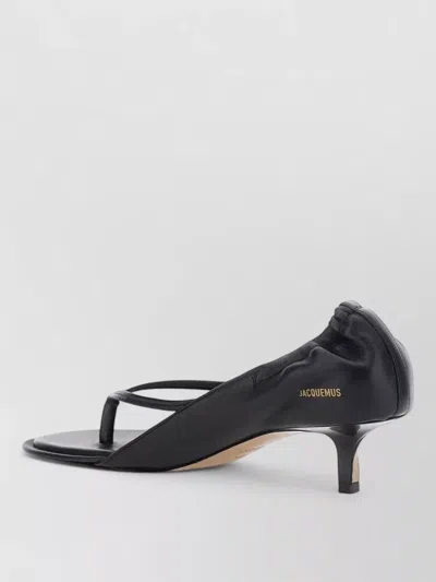 Jacquemus Leather Thong Sandals Stiletto Heel Straps In Black
