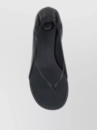 Jacquemus Leather Thong Sandals Stiletto Heel Straps In Black