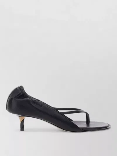 Jacquemus Leather Thong Sandals Stiletto Heel Straps In Black