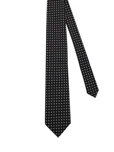 Tom Ford Micro-patterned Silk Tie In Black