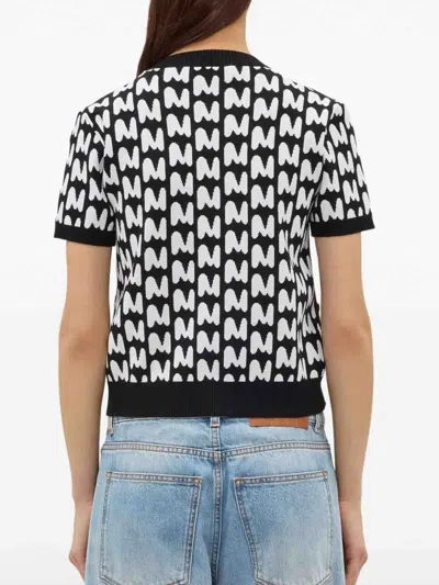 Msgm Patterned Short-sleeve T-shirt In Black
