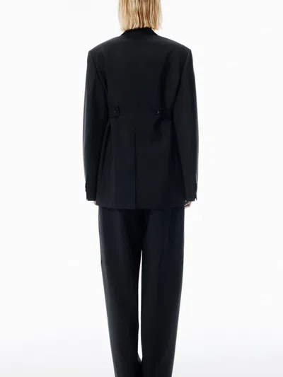 Alexander Wang Structured Oversized Black Jacket With Tailored Fit And Notch Lapel In Black