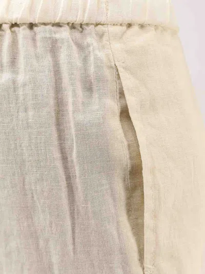 Aspesi Drawstring Linen Pants In Sand