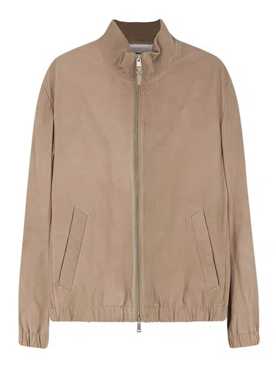 Hugo Boss Blazer Jacket Elasticated Cuffs Hem Pockets In Brown